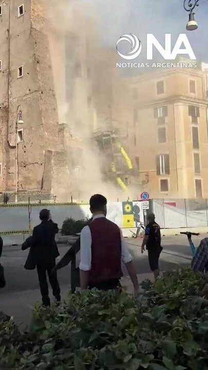 Collapse of historical tower in Rome