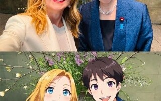 Meloni and Kishida in anime style